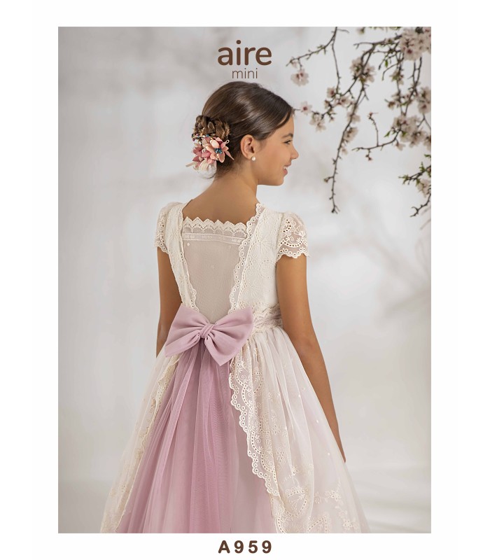 VESTIDO DE COMUNIÓN AIRE MINI -A959