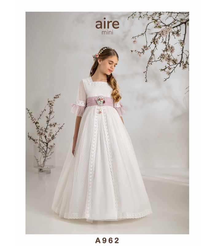 VESTIDO DE COMUNIÓN AIRE MINI- A962