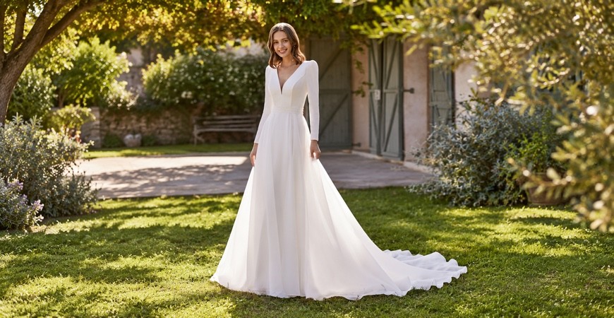 Vestidos de novia con sobrefalda, 1 estilo y dos looks