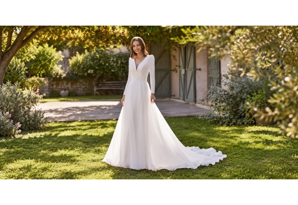 Vestidos de novia con sobrefalda, 1 estilo y dos looks