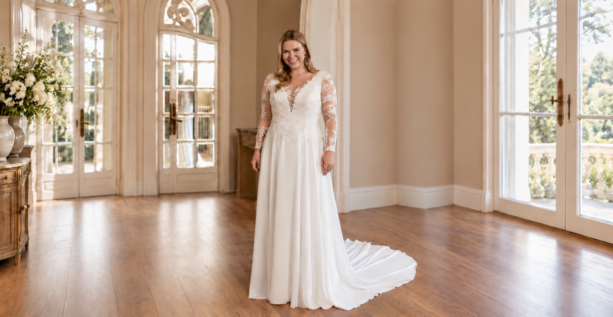 qué vestido de novia me favorece según mi cuerpo